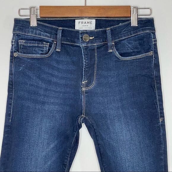 Frame Le Skinny De Jeanne Crop Jeans Bonn Wash Size 26 - Picture 4 of 9